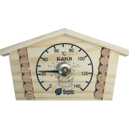 детальное фото термометр "избушка" 23*12,5*2,5см банные штучки в интернет-магазине Дачный Эксперт